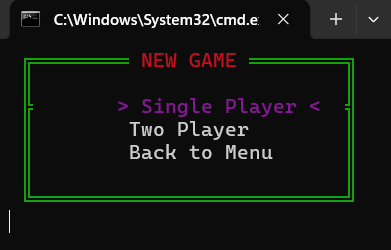 single or double player menu